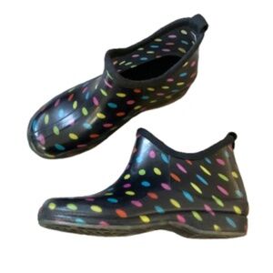 COPELLI NEW YORK Polka Dot Rain Boots Size 9